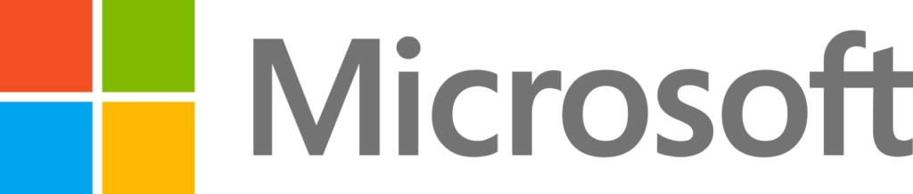 Logo Microsoft sur fond transparent.