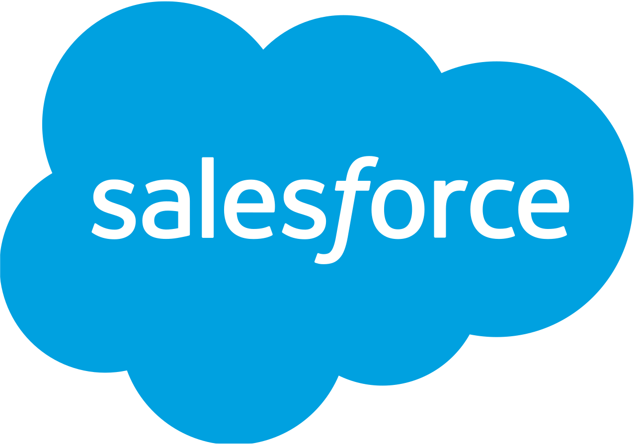 Logo Salesforce sur fond transparent.